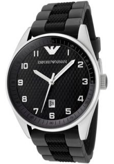 Emporio Armani AR5875  Watches,Mens Black Dial Grey & Black Rubber, Casual Emporio Armani Quartz Watches
