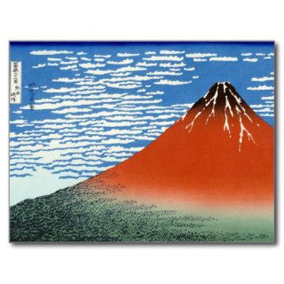 Cool oriental japanese Hokusai Fuji View landscape Postcards