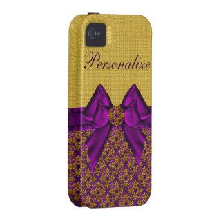 Amethyst & Gold Faux Jewel & Bow iPhone 4/4S iPhone 4/4S Cover