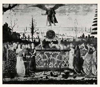 1903 Print Alessandro Botticelli Renaissance Artwork Father Time Angel Triumph   Original Halftone Print  
