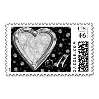Silver Heart Winter Template Stamp