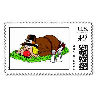 Funny Pilgrim Picture Postage Stamps