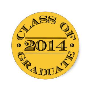 Class of 2014 Graduation Sticker Gold  Black