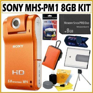 Sony MHS PM1/D Webbie HD MP4 and 5MP All in One Camera in Orange + Deluxe Acc Digital Cameras  Camera & Photo