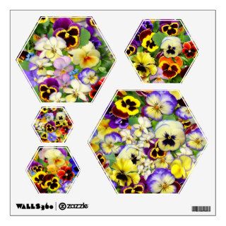 Pretty Pansies ~ Wall Decals (Hexagon)