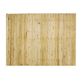 Pine Dog Ear Wood Fence Picket Panel (Common 6 ft x 8 ft; Actual 6 ft x 8 ft)