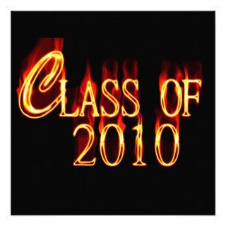 Fiery Class Of 2010 Graduation Invitations