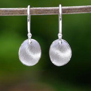 handmade silver earrings with flower petals by lilia nash jewellery