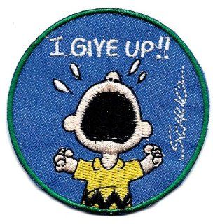 CHARLIE BROWN frustrated and screaming I GIVE UP  Embroidered Peanuts Iron On / Sew On Patch   Peanuts 