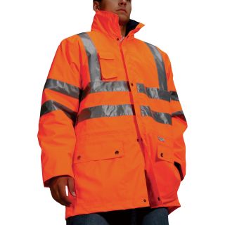 Ergodyne GloWear Class 3 4-in-1 High-Visibility Jacket — Orange, 2XL, Model# 8385  Safety Jackets