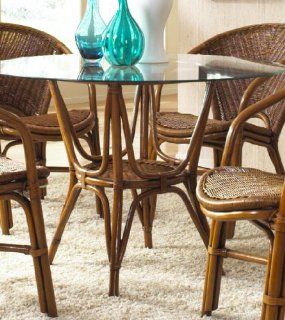 Indoor Rattan & Wicker Round Dining Table   Wicker Furniture Dining Room
