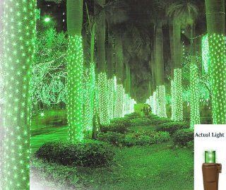2' x 8' Green LED Net Style Tree Trunk Wrap Christmas Lights   Brown Wire   String Lights
