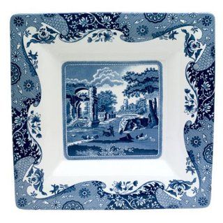 Spode Blue Italian Earthenware 10 1/2 Inch Square Tray Kitchen & Dining