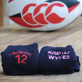 personalised rugby/football socks by alphabet interiors