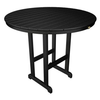 Trex Outdoor Furniture Monterey Bay 48 in Charcoal Black Round Plastic Patio Bar Height Table