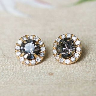 maxine soft black crystal stud earrings by anusha