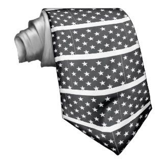 Vintage Patriotic American Flag Black and White Neck Tie