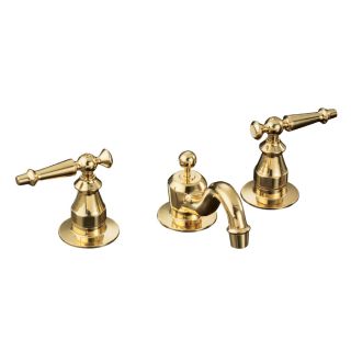 KOHLER Antique Vibrant Polished Brass 2 Handle Widespread Bathroom Sink Faucet (Drain Included)