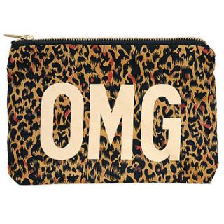 omg leopard print pouch by alphabet bags