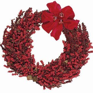 Waterford Holiday Heirlooms 17 1/2 Inch Red Pepper Berry Wreath Kitchen & Dining