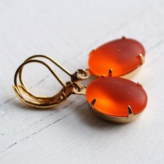 tangerine orange glow earrings by silk purse, sow's ear