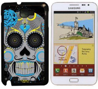 Devil Suger Skull Design Hard Plastic and Aluminum Back Case For Samsung Galaxy Note I717, N7000, I9220, T897 With 3 Pieces Screen Protectors Cell Phones & Accessories