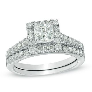 Celebration 102™ 1 1/2 CT. T.W. Princess Cut Diamond Bridal Set in