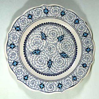 White and Blue Handpainted Tulip Motif Decorative Plate Kitchen & Dining