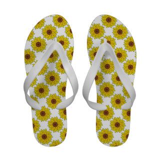 Sunflower Design Flip Flops Sandals