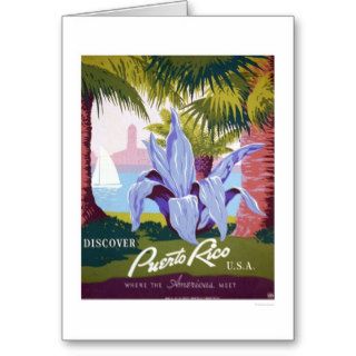 Puerto Rico Tourism 1940 WPA Greeting Card