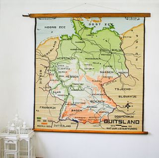 vintage pull down map germany by bonnie and bell