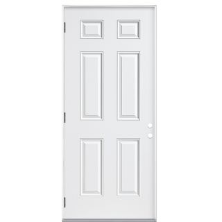 ReliaBilt 6 Panel Prehung Outswing Steel Entry Door (Common 80 in; Actual 31.5 in x 80.625 in)