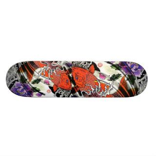 Cool Japanese Red Koi Fish tattoo art Custom Skateboard