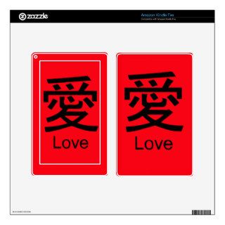 LOVE in Kanji Characters Cases and Covers Kindle Fire Skin