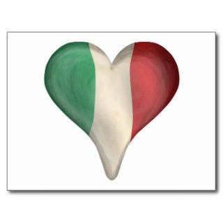 Italian Flag In A Heart Postcard