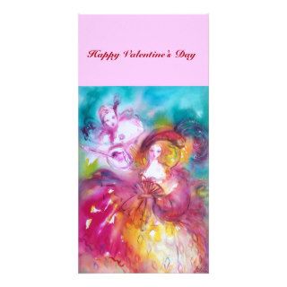 PIERROT AND ARLECCHINA Valentine's Day Music Personalized Photo Card