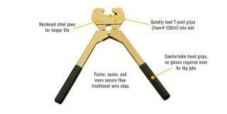 Goldenrod T-Post Gripper, Model# 440  Wire   Tools