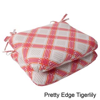 Pillow Perfect Outdoor Pretty Edge Rounded Seat Cushion (Set of 2) Pillow Perfect Outdoor Cushions & Pillows