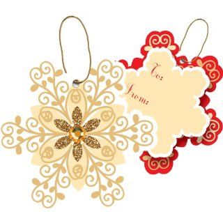 Jillson Roberts Bulk Christmas Sparkle Tie String Gift Tags, Snowflake Gold, 100 Count (BXTS622)  Printer And Copier Paper 