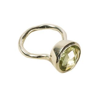 cora ring silver and green amethyst by flora bee
