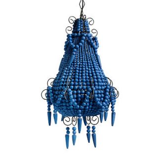 blue beaded chandelier by out there interiors
