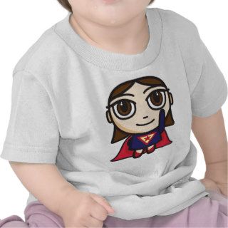 Camiseta del bebé del carácter del chica del super de