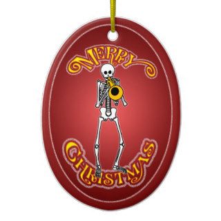 Skeleton Trumpeter Personalized Christmas Ornament