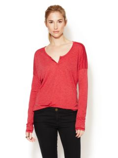 Long sleeve V Neck Henley by Michael Stars