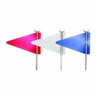 Advantus Triangular Map Flags, 1 x 0.625 Inch, Assorted Red, White, Blue (MF375)  Tacks And Pushpins 
