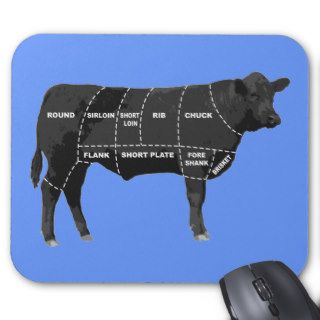 Beef Meat Cuts Guide Chart Mouse Pads