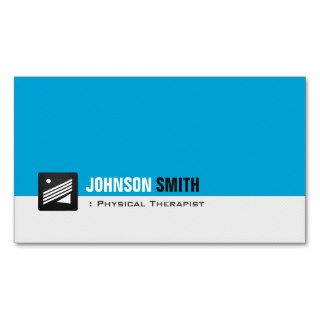 Physical Therapist   Personal Aqua Blue Business Card Templates