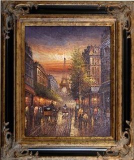 Artmasters Collection 63110 620BP Paris Street Scene Framed Oil Painting  