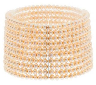 Honora Cultured Pearl Wide 3.0mm Potato Stretch Bracelet —