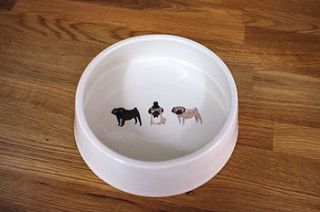 pug dog bowl by fenella smith